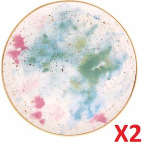 Porland Cosmos Desen 2'li 24 cm Düz Tabak