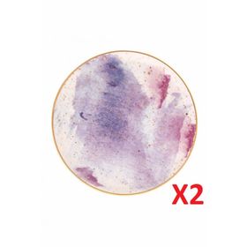Porland Cosmos Desen 2'li 24 cm Düz Tabak