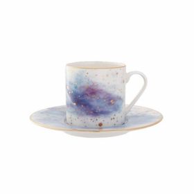 Porland Cosmos Desen 4 90 cc Tabaklı Kahve Fincanı