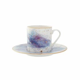 Porland Cosmos Desen 4 Tabaklı Kahve Fincanı