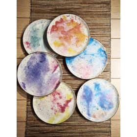 Porland Cosmos Karma Desen 17 cm 6'lı Tatlı Tabağı