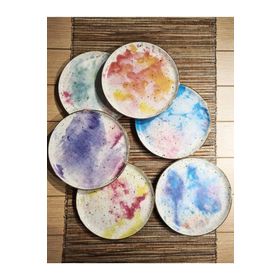 Porland Cosmos Karma Desen 20 cm 6'lı Pasta Tabağı