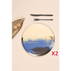 Porland Dash 27 cm 2'li Düz Servis Tabağı