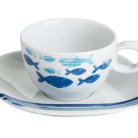 Porland Deep Blue Desen 3 210 cc Tabaklı Çay Fincanı