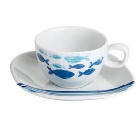 Porland Deep Blue Desen 3 210 cc Tabaklı Çay Fincanı