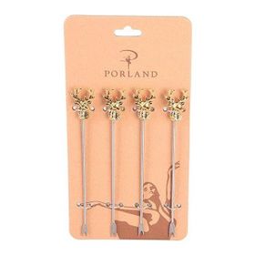 Porland Deerest Golden 4 Adet 18 cm Kokteyl Çatalı
