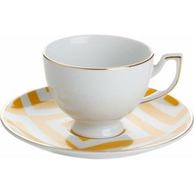 Porland Desen 4 Sarı 170 cc Morocco Tabaklı Çay Fincanı