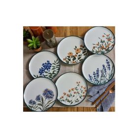 Porland Flower Garden 6 Parça Karma Pasta Takımı