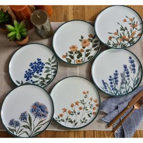 Porland Flower Garden 6 Parça Karma Pasta Takımı