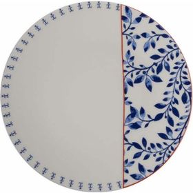 Porland Folksy Desen 1 21 cm Porselen Düz Tabak