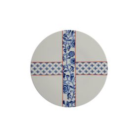 Porland Folksy Desen 3 21 cm Porselen Düz Tabak