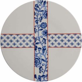 Porland Folksy Desen 3 21 cm Porselen Düz Tabak