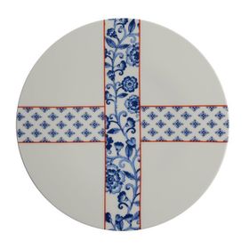 Porland Folksy Desen 3 21 cm Porselen Düz Tabak
