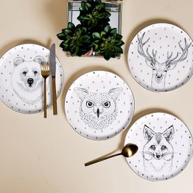 Porland Forest 4 Kişilik Çok Renkli 20 cm Pasta Takımı