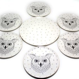 Porland Forest 7 Parça Servis Tabağı Ve Bear Pasta Sunum Seti