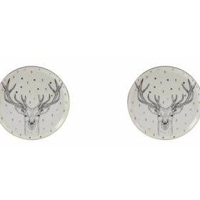 Porland Forest Deer 20 cm 2'li Düz Tabak