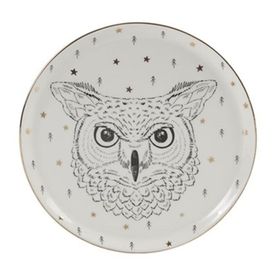Porland Forest Owl Serisi 20 cm Düz Tabak