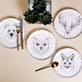 Porland Forest Serisi 4'lü 20 cm Düz Tabak