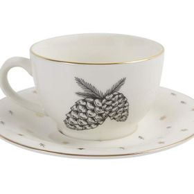 Porland Forest Tek Kişilik 215 cc Tabaklı Çay Fincanı
