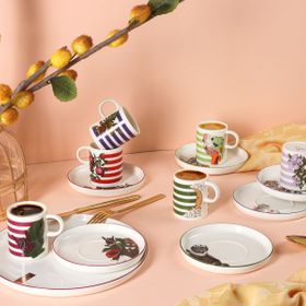 Porland Funky 12 Parça 6 Kişilik 85 cc Kahve Takımı