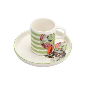 Porland Funky Desen 3 200 cc Tabaklı Çay Fincanı
