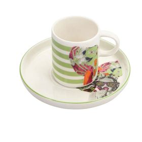 Porland Funky Desen 3 85 cc 6 Adet Tabaklı Kahve Fincanı