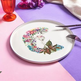 Porland Funky Desen4 27 cm 6 Adet Düz Tabak