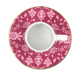 Porland Glamorous Fuşya 80 cc Tabaklı Kahve Fincanı