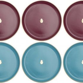 Porland Glamorous Fuşya Turkuaz 20 cm 6 Parça Pasta Tabağı