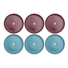 Porland Glamorous Fuşya Turkuaz 20 cm 6 Parça Pasta Tabağı