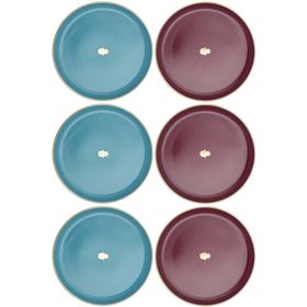 Porland Glamorous Fuşya Turkuaz 20 cm 6 Parça Pasta Tabağı