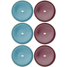Porland Glamorous Fuşya Turkuaz 20 cm 6 Parça Pasta Tabağı