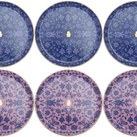 Porland Glamorous Lacivert Pembe 24 cm 6 Parça Servis Tabağı