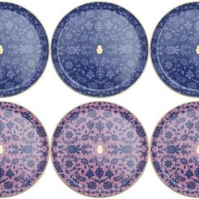 Porland Glamorous Lacivert Pembe 24 cm 6 Parça Servis Tabağı
