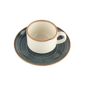 Porland Hypnosis Gri 220 cc Tabaklı Çay Fincanı