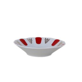 Porland Kırmızı Yaldız 11 cm 6 Adet Çay Tabağı