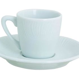 Porland Lara 64 cc Beyaz Tabaklı Kahve Fincanı