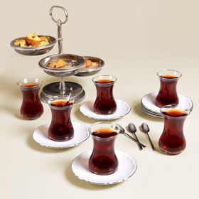 Porland Maria Platin 12 Parça 6 Kişilik Çay Takımı