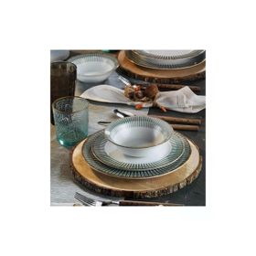 Porland Marjia 24 Parça 6 Kişilik Modern Tasarım Yeşil Porselen Yemek Takımı