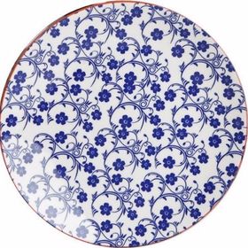 Porland Mix Match Kobalt Mavi Desenli 22 cm Yuvarlak Tabak