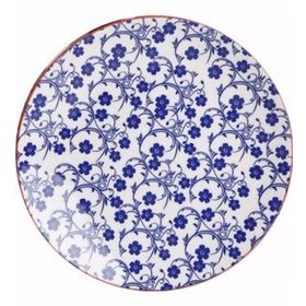 Porland Mix Match Kobalt Mavi Desenli 22 cm Yuvarlak Tabak