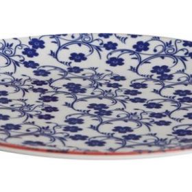 Porland Mix Match Kobalt Mavi Desenli 22 cm Yuvarlak Tabak