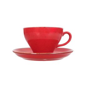 Porland More Grace Seasons Kırmızı Tabaklı 365 cc Çay Fincanı