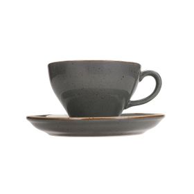 Porland More Grace Seasons Koyu Gri 365 cc Tabaklı Çay Fincanı