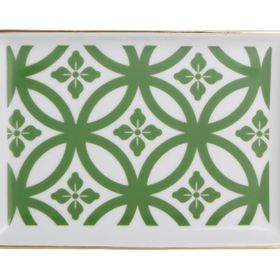 Porland Morocco Desen 1 Yeşil 18x13 cm Porselen Kahvaltı Tabağı