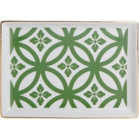 Porland Morocco Desen 1 Yeşil 18x13 cm Porselen Kahvaltı Tabağı