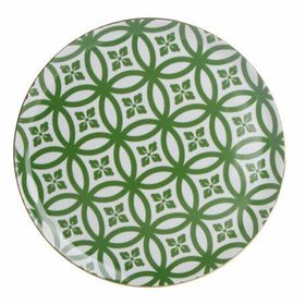 Porland Morocco Desen 1 Yeşil 28 cm Porselen Düz Tabak
