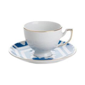 Porland Morocco Desen 2 170 ml Mavi Tabaklı Çay Fincanı