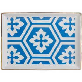 Porland Morocco Desen 2 Mavi 18x13 cm Porselen Kahvaltı Tabağı
