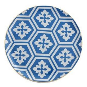 Porland Morocco Desen 2 Mavi 24 cm Düz Tabak